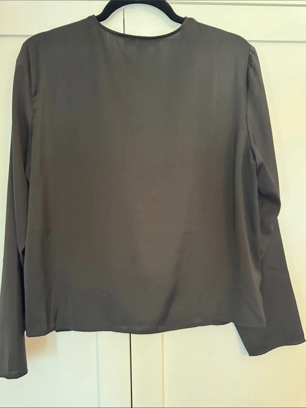 Michael Kors black Wrap Blouse with Gold Buttons